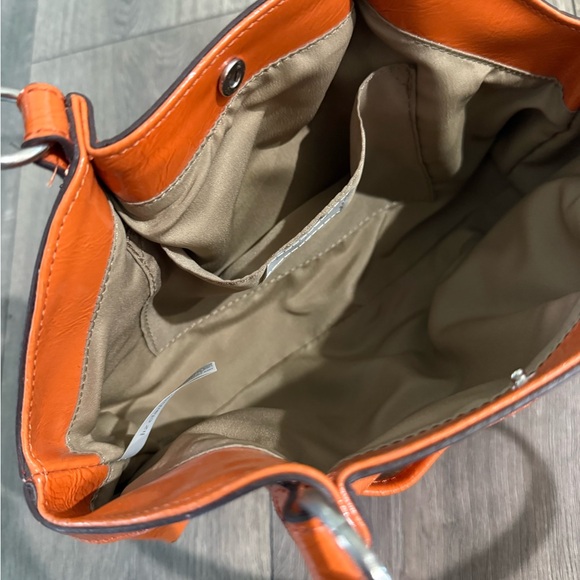 Liz Claiborne Orange Patent Mini Tote - Picture 2 of 3